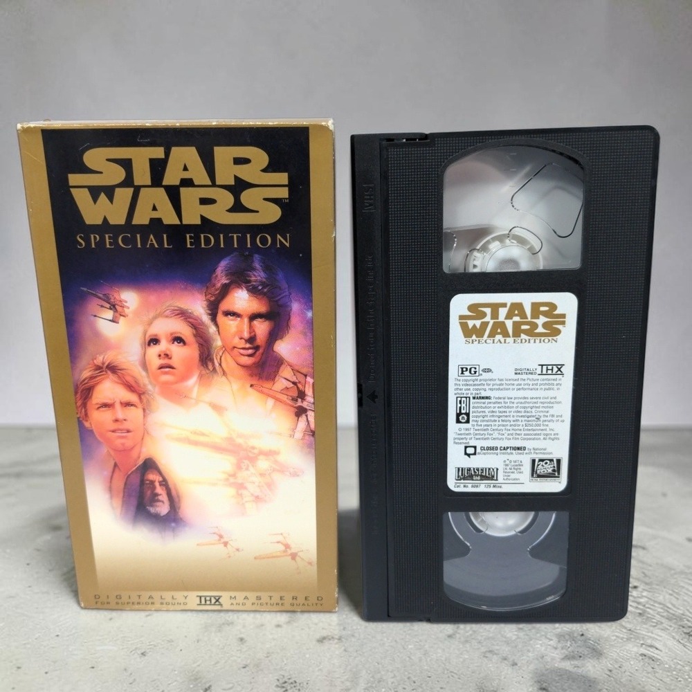 VTG Star Wars Special Edition VHS 1997 Sci-Fi Movie Gold Box THX Lucasfilm 6097
